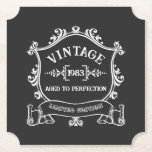 Vintage Year Aged to Perfection Custom Birth Year Paper Coaster<br><div class="desc">Some things just get better with age, am I right? Show that special someone in your life how special they are to you, by celebrating with this "Aged to Perfection" vintage logo customised with their birth year! Change the birth year to personalise this item as a special birthday gift. A...</div>