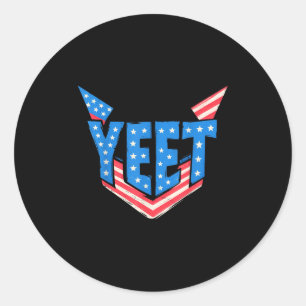 Vintage Yeet Apparel Funny Saying Quote Men Women Classic Round Sticker