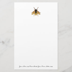 Vintage Yellow and Black Bee Stationery