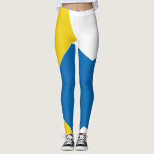 vintage yellow and Blue Abstract Colour block whit Leggings