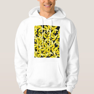 Vintage Yellow Bananas: Black Background Hoodie