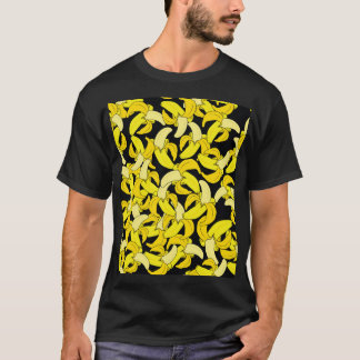 Vintage Yellow Bananas: Black Background T-Shirt