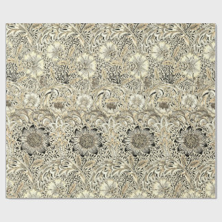 Vintage yellow black William Morris's Corncockle Wrapping Paper