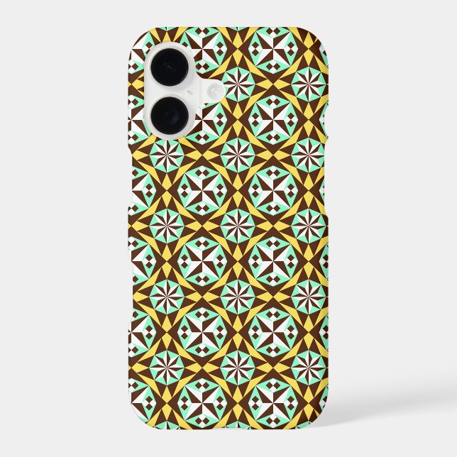 Vintage Yellow Blue Brown Barcelona Pattern (Back)