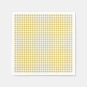 Vintage Yellow Chequerboard Pattern Paper Napkin