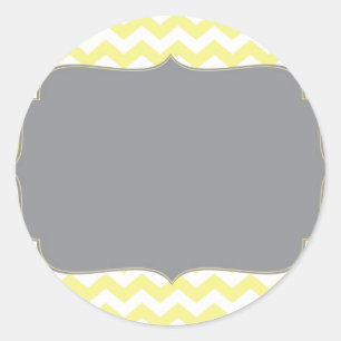 Vintage Yellow Cheveron Classic Round Sticker
