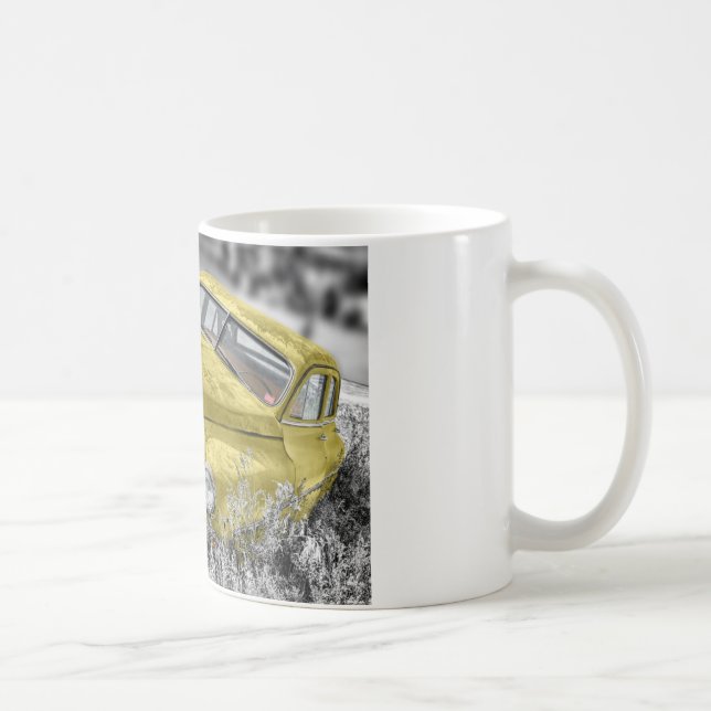 Vintage Yellow Classic Car Coffee Mug (Right)