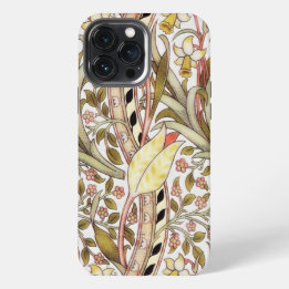 Vintage Yellow Daffodil Floral Pattern iPhone 13 Pro Max Case