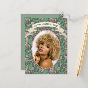 Vintage Yellow Dandelions Pink Pansy Faces Bees Postcard