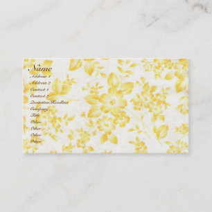 Vintage Yellow Faded Floral Business Card