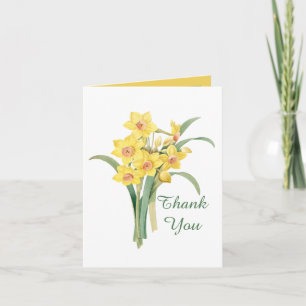 Vintage yellow floral elegant thank you card