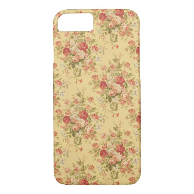 Vintage Yellow Floral iPhone 7 case (Back)