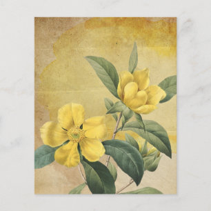 Vintage Yellow Floral Scrapbook Paper