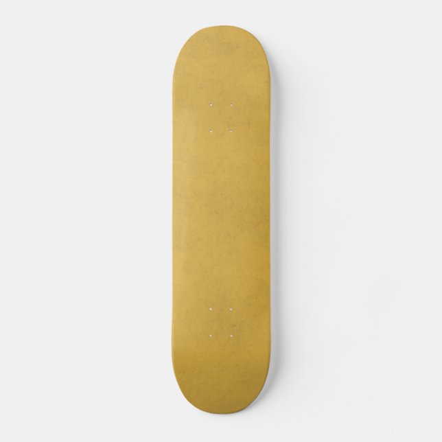 Vintage Yellow Gold Paper Parchment Background Skateboard (Front)