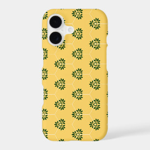 Vintage Yellow Green Barcelona Flower Pattern
