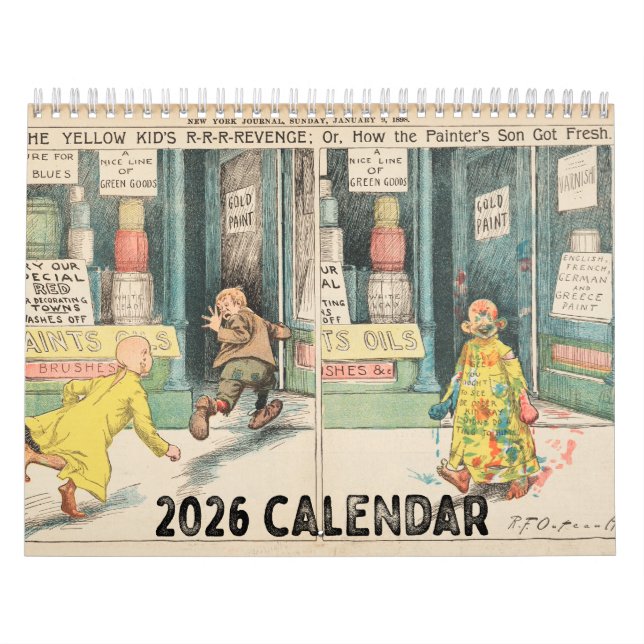 Vintage Yellow Kid 2026 Wall Calendar (Cover)