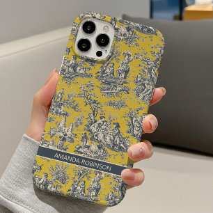 Vintage Yellow Mustard French Toile Floral iPhone 16 Case