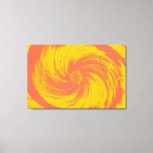 Vintage Yellow & Pink Flower Art Design Abstract Canvas Print