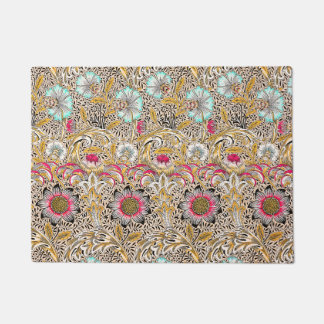 Vintage yellow pink William Morris's Corncockle Doormat