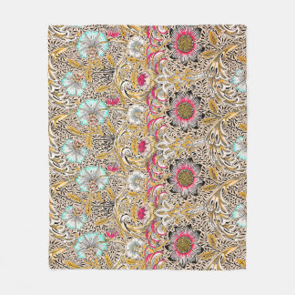 Vintage yellow pink William Morris's Corncockle Fleece Blanket