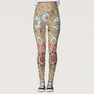 Vintage yellow pink William Morris's Corncockle Leggings