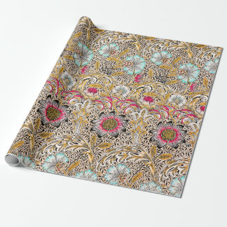 Vintage yellow pink William Morris's Corncockle Wrapping Paper