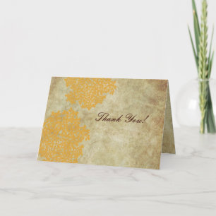 Vintage Yellow Queen Ann's Lace Thank You Card