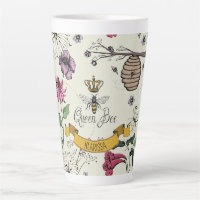Vintage Yellow Queen Bee Royal Gold Crown & Scroll