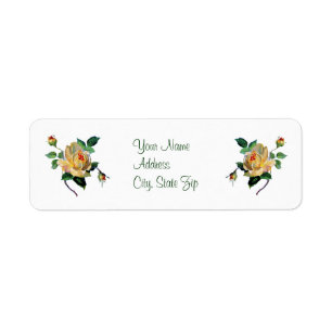 Vintage Yellow Rose Chabby Chic Label