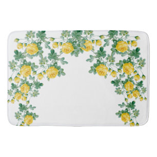 Vintage Yellow Rose Fine art Bath Mat