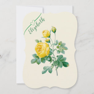 Vintage Yellow Rose Fine art  Invitation