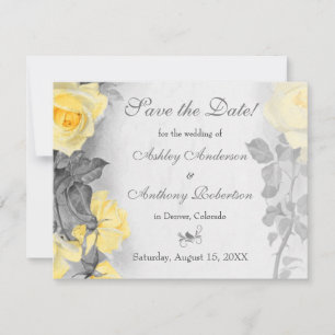 Vintage Yellow Rose Wedding Save the Date