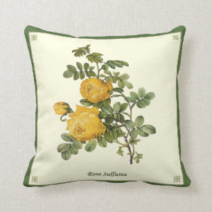 Vintage Yellow Roses Pillow