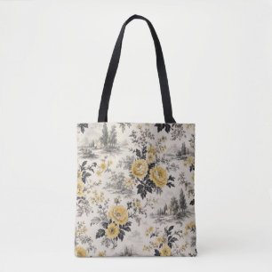 vintage yellow roses tote bag