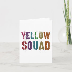Vintage Yellow Squad War Game Winners Wear Team Co Card