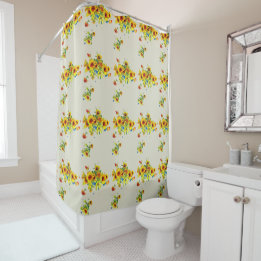 Vintage Yellow Sunflower Shower Curtain