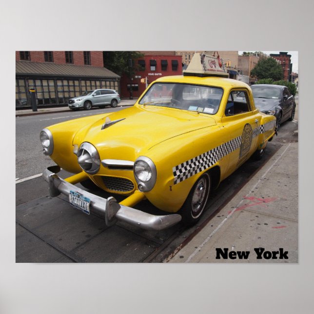 Vintage Yellow Taxi New York  Poster (Front)