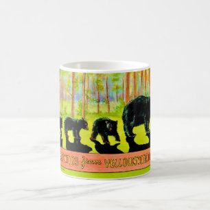 Vintage Yellowstone Bears Postcard Mug