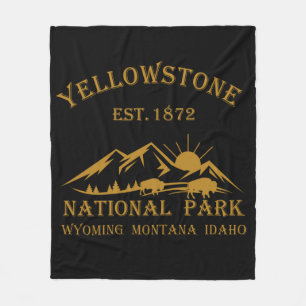 Vintage Yellowstone National Park Fleece Blanket