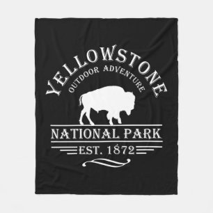 Vintage Yellowstone National Park Fleece Blanket