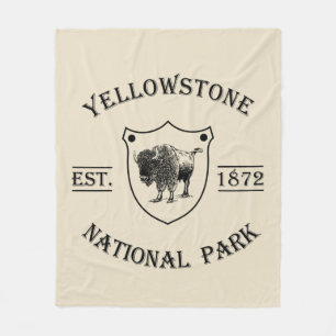Vintage Yellowstone National Park Fleece Blanket