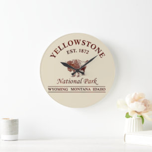 Vintage Yellowstone National Park Large Clock