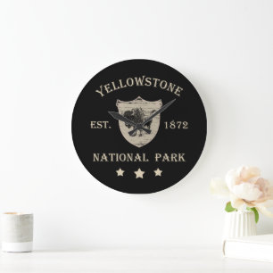 Vintage Yellowstone National Park Large Clock