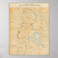 Vintage Yellowstone National Park Map
