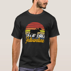 Vintage Yellowstone National Park Moose Retro Trav T-Shirt