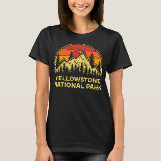 Vintage Yellowstone National Park Mountains Hiking T-Shirt