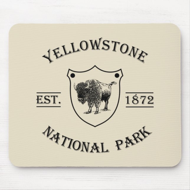 Vintage Yellowstone National Park Mouse Mat (Front)
