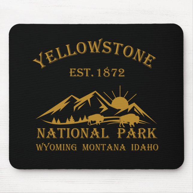Vintage Yellowstone National Park Mouse Mat (Front)