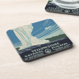 Vintage Yellowstone National Park Old Faithful Coaster