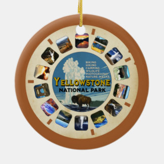VINTAGE YELLOWSTONE NATIONAL PARK RETRO HOLIDAY CERAMIC TREE DECORATION
